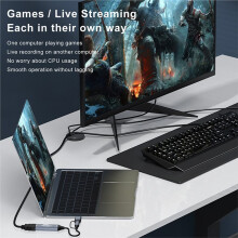 2 in 1 USB 3.0 Video Capture Card 4K -Compatible to USB Type-C Game Grabber Record for Live Broadcast