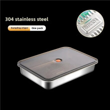 304 Stainless Steel Dumplings Box with Plastic Lid & Breathable Holes Reusable Seal Tray Food Storage Boxes Fresh Box