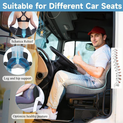 Memory Foam Truck Seat Cushion with Lumbar Support 1