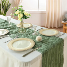 6 Pack Gauze Rustic Boho Cheese Cloth Table Runner Sheer Fabric for Wedding Party Birthday Bridal Baby ShowerCenterpiece