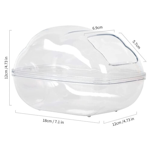 Hamster Bathtub and Sand Bath Box Transparent Habitat with 2