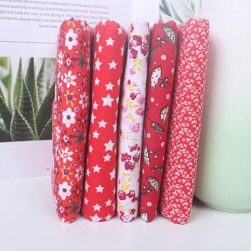 Cotton Fabric Squares Floral Print 50x50cm 5-Pack 2