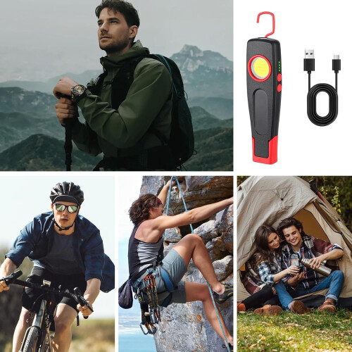 Rechargeable Rotating LED Work Light Foldable Magnetic 1 2