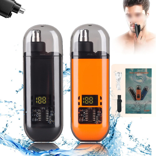 Nose Hair Trimmer Digital Display IPX7 Waterproof USB-C