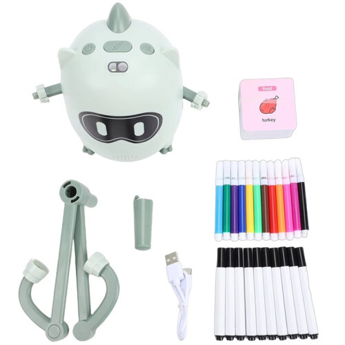 Educational Drawing Machine Drawing Robot for Kids Interactive Dinosaur Shape Educational Drawing Machine with Cards
