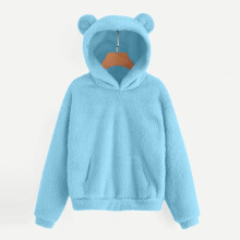 Girls Fuzzy Fleece Hoodie Thermal Sweatshirt Jacket with