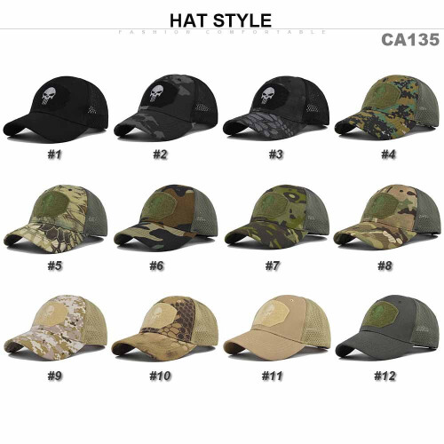 Skull Mesh Trucker Hat Tactical Camo Outdoor Cap 2
