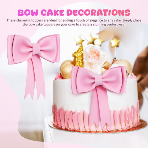 Pink Oversized Bow Cake Topper EVA Ribbon 1 Piece 2