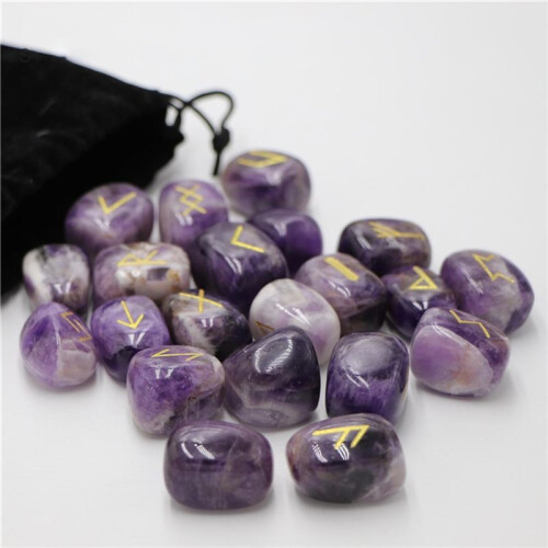 25pcs Natural Amethyst Rune Stone Irregular Divination Agate Rune Gift Decoration Red