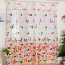 Butterfly Print Burnout Sheer Curtains for Kids' Bedroom 2
