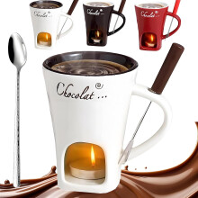 Sweet Fondue Cup Chocolate Melting Mug with Forks Set