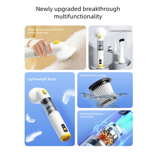 Pet Grooming Vacuum with Comb and Light, Lightweight 2