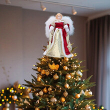 3D Plush Angel Tree Topper 30cm Christmas Decor