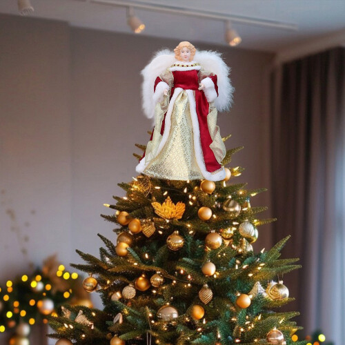 3D Plush Angel Tree Topper 30cm Christmas Decor