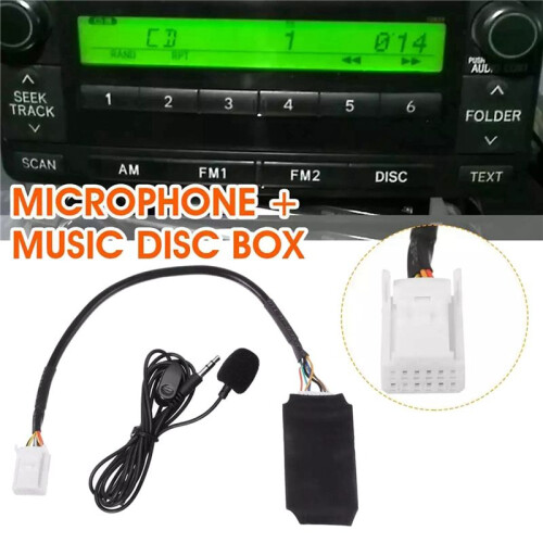 4X Autoradio-Audioadapter  AUX-Kabel Microfoon Handsfree Muziekinterface Discbox voor  Camry  RAV4 2
