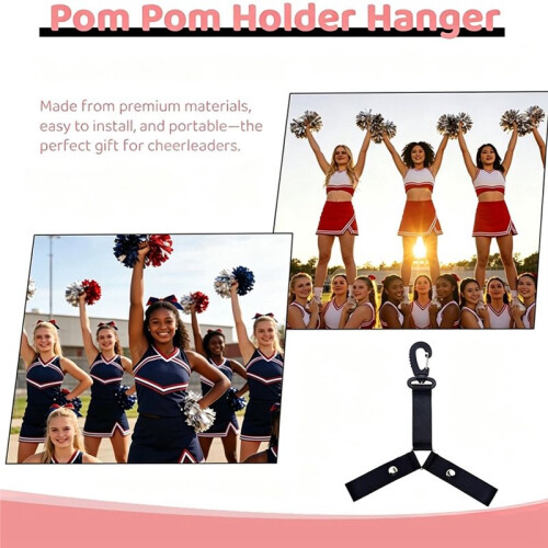 10 Pcs Pom Pom Holder Hanger with Snap Button for Backpack Cheerleader Team Tags Cheer Bag Strap 2