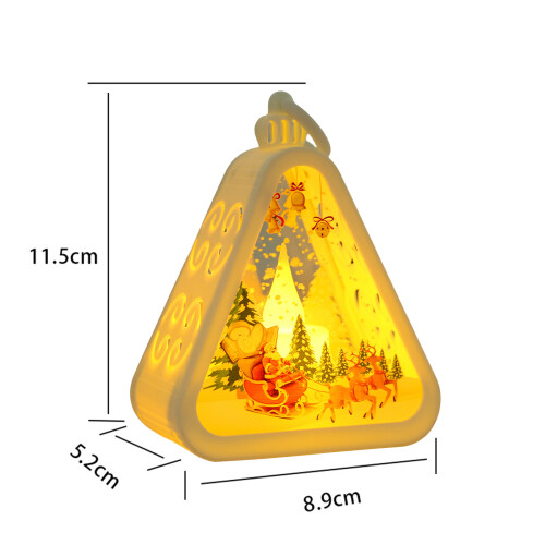 Christmas Triangle Lantern with LED Lights White Elk 1