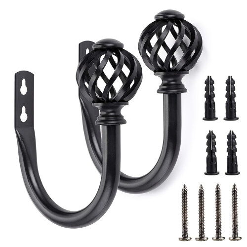 Metal Curtain Holdbacks Golden Wall-Mounted Tie Back Hooks 1