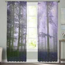Sheer Curtains Purple Light-Filtering Voile 52x84 Inch 2
