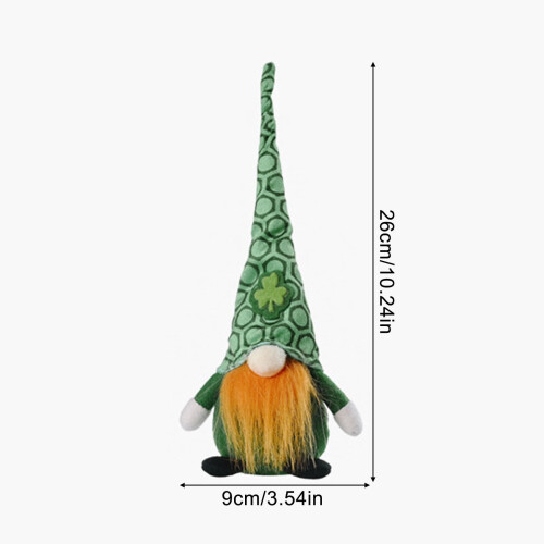 St. Patrick's Day Gnome Plush Green Shamrock Ornament 2