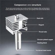 Für H2D/H2S Hotend-Kit 0,6 mm Gehärtete Stahl-Düse Schnellwechsel Schneller Austausch Hotend