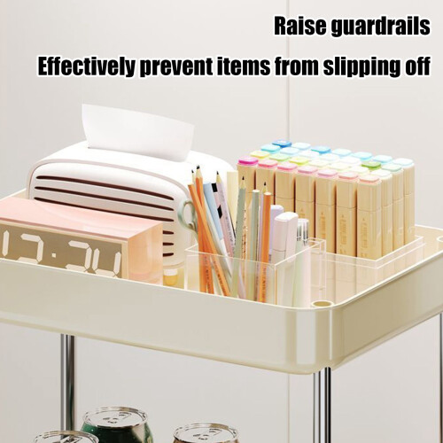 2-Tier Slim Rolling Cart for Kitchen Bathroom Laundry 1