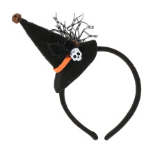 Halloween Witch Headband with Skull and Veil