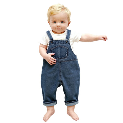 Denim Overalls for Kids - Adjustable Straps, Soft Durable