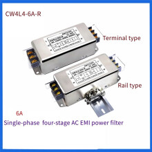 Enkelfase AC-Stroomfilter 220V Viertraps CW4L4-6A-R Railtype Anti-Interferentie CW4L4-6A-R