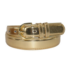 CTM Women's Metallic Leather Dress Belt 28.5 mm