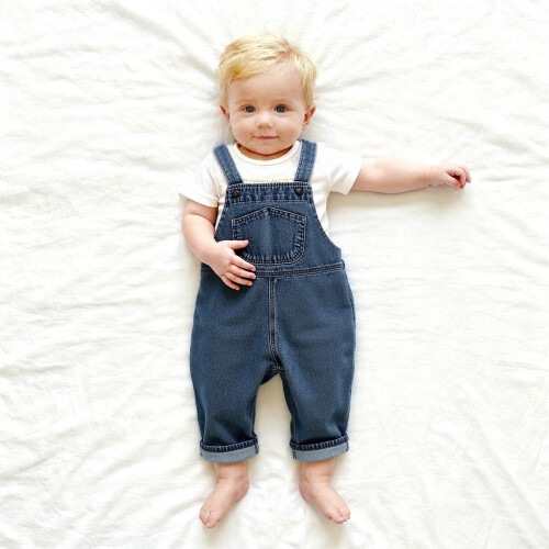 Denim Overalls for Kids - Adjustable Straps, Soft Durable 1