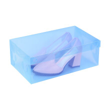 Clear Stackable Shoe Boxes with Latching Lids Blue
