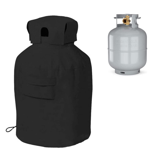 Propane Tank Cover Black 20LB Ventilated with Handles