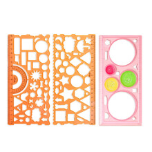Kids Geometry Drawing Stencils Set Flowers Shapes Ruler 12