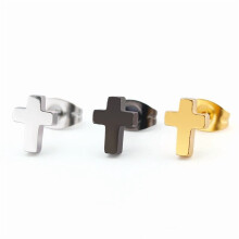 Cross Titanium Earrings Set 3 Pairs Minimalist Dangle