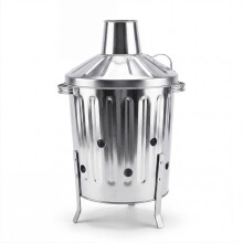 15L Mini Garden Galvanised Incinerator Small Fire Bin Burning Wood Paper Letter