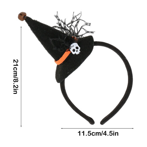 Halloween Witch Headband with Skull and Veil 2