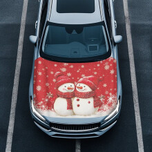 Waterproof Car Hood Cover Snowman Print Stretch Polyester