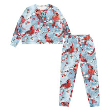 Northern Cardinal Women's Pajama Set Long Sleeve Top and