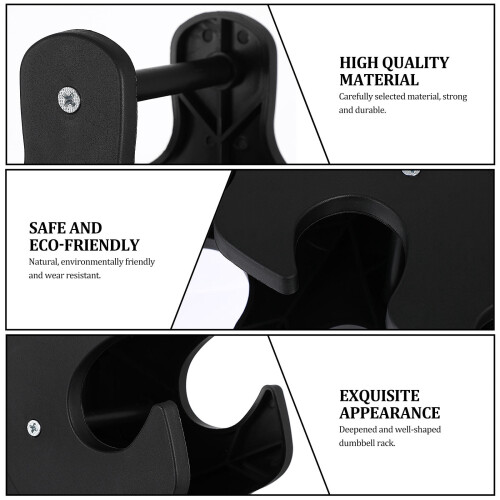 Black Dumbbell Holder PP Material Rounded Edges 2