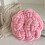 Round Knot Pillow Chunky Knit Throw 13.8 Inch Pink 1