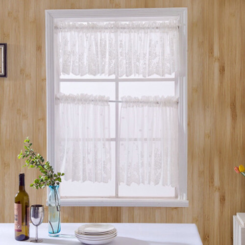 Window Lace Curtains White Half-Length Light Filtering 2