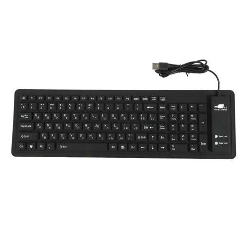 2X 103Keys Silicon Keyboard Russian Layout USB Interface Keyboard Flexible Foldable Wired Keyboard for PC Desktop Laptop 2