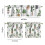Green Cactus Kitchen Curtains Set with Valance 3-Piece 5