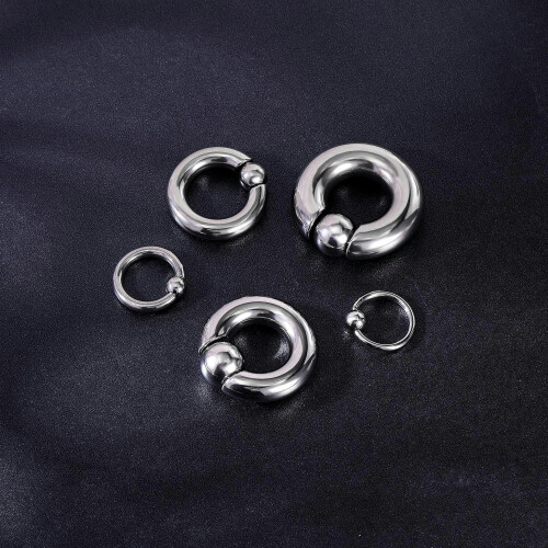 Surgical Steel Captive Bead Nose Ring Silver 0G 8mm 1