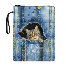 Book Cover Notebook Wrap with Zipper Lightweight Polyester
