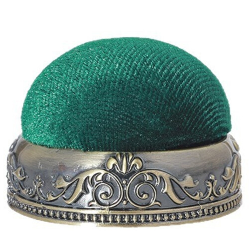 Vintage Pin Cushion Sewing Accessory Alloy Base Half-Ball