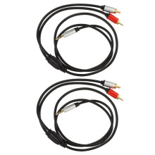 Audio Y-Splitter Cable 2 to 3.5mm 4 pcs