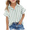 Children's Cotton-Linen Tops with Vertical Stripes and 1