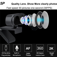 4K Autofocus Webcam 30 Fps Full HD Microfoon voor Gaming Live Videogesprekken Vergadering Driver Gratis USB-Aansluiting Laptop PC Werk